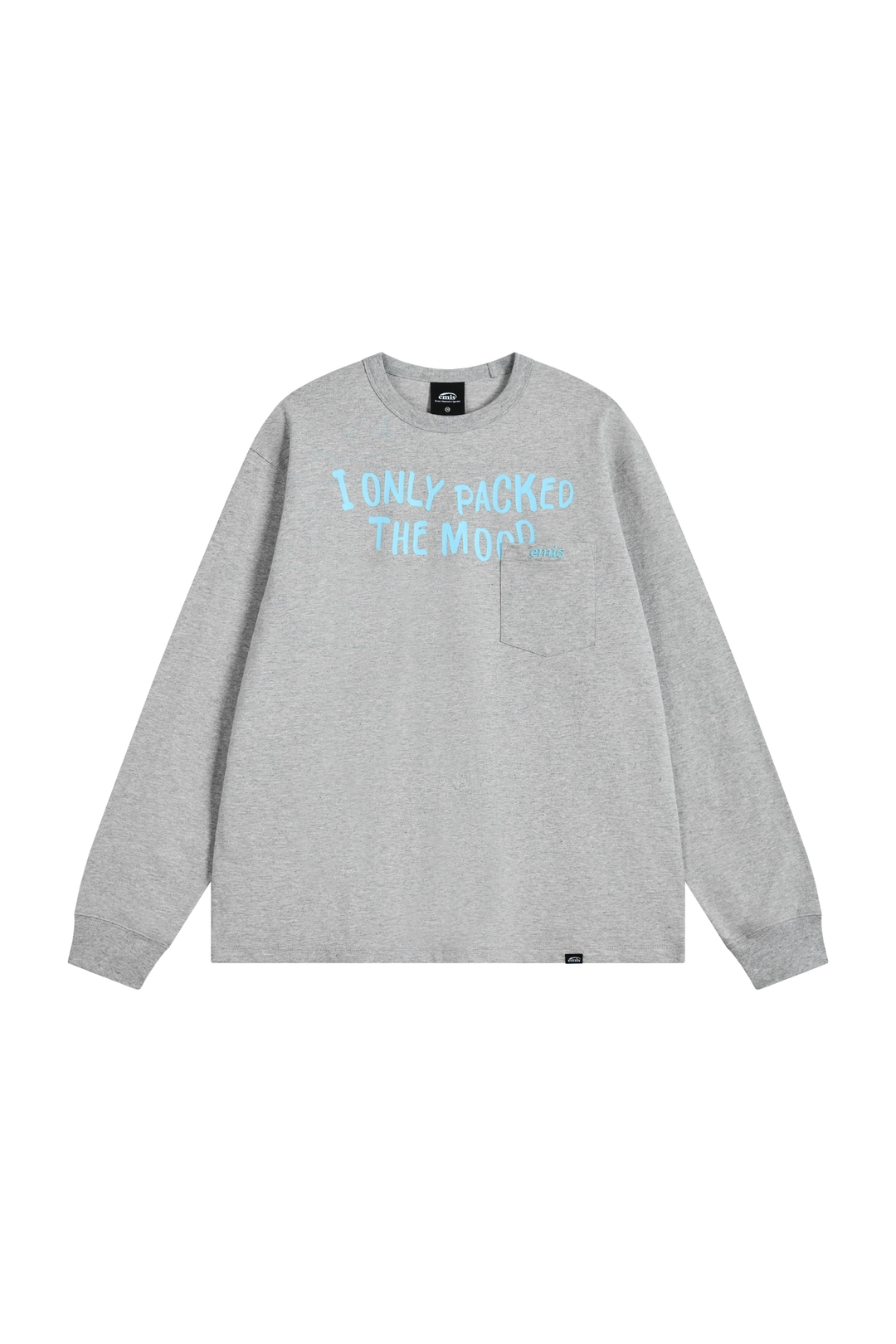 이미스 POCKET LONG SLEEVE T-SHIRT-MELANGE GRAY 상품 이미지 1