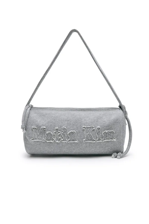 APPLIQUE LOGO JERSEY DUFFLE BAG IN GREY