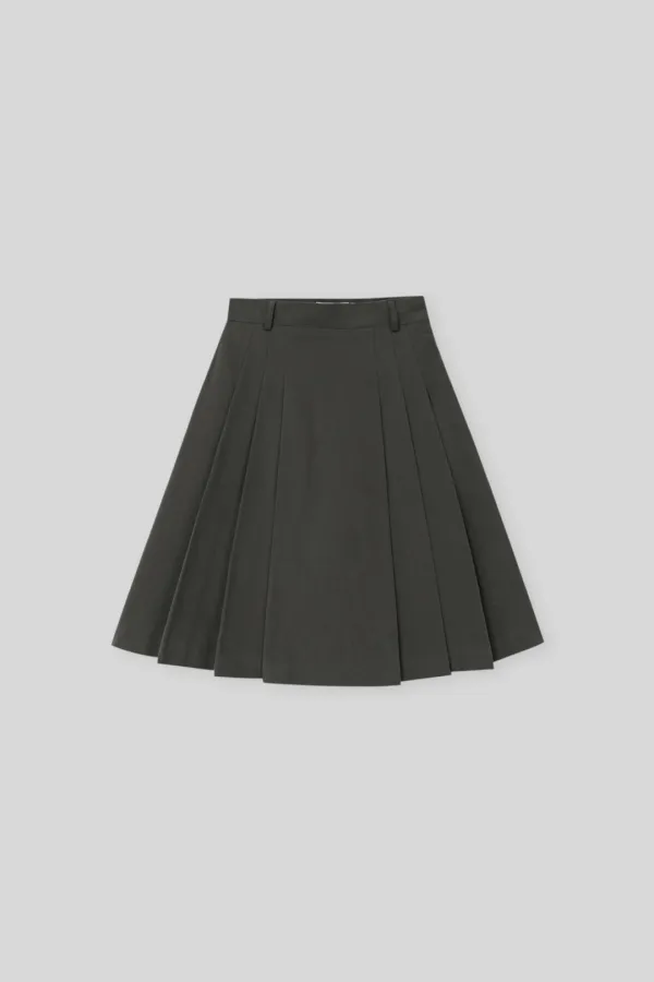 Neo pleats skirt (charcoal)