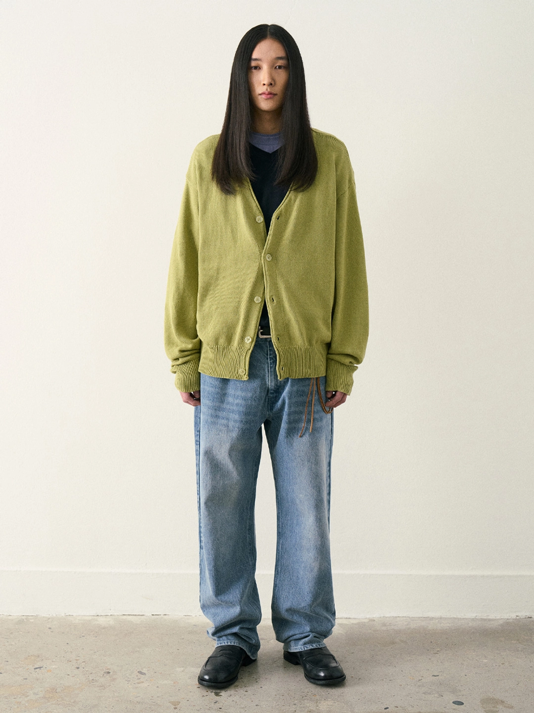 파르티멘토 V Neck Knit Cardigan_Olive 상품 이미지 2