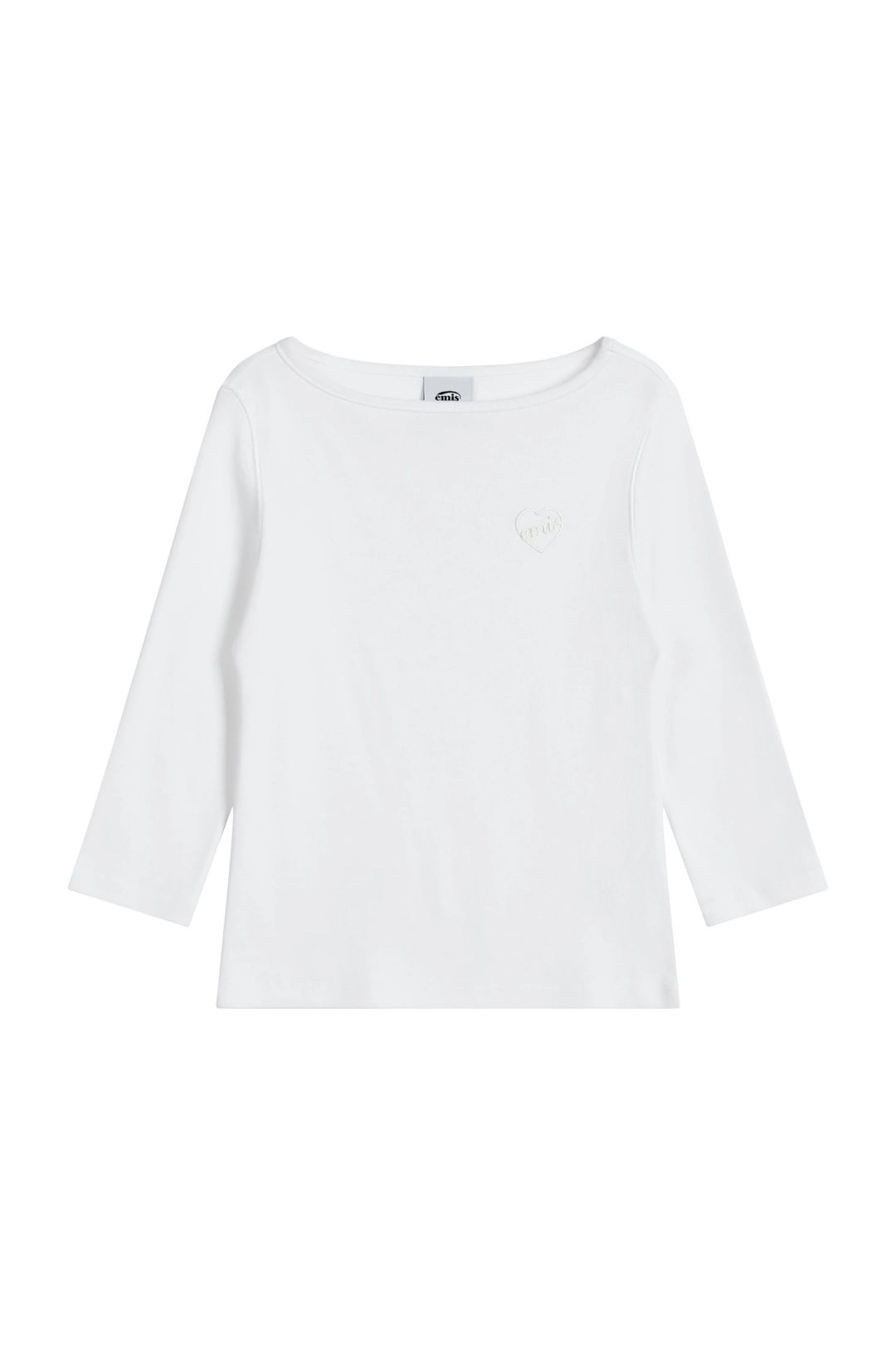 이미스 (W) BOAT NECK 3/4 SLEEVE T-SHIRT-WHITE 상품 이미지 1
