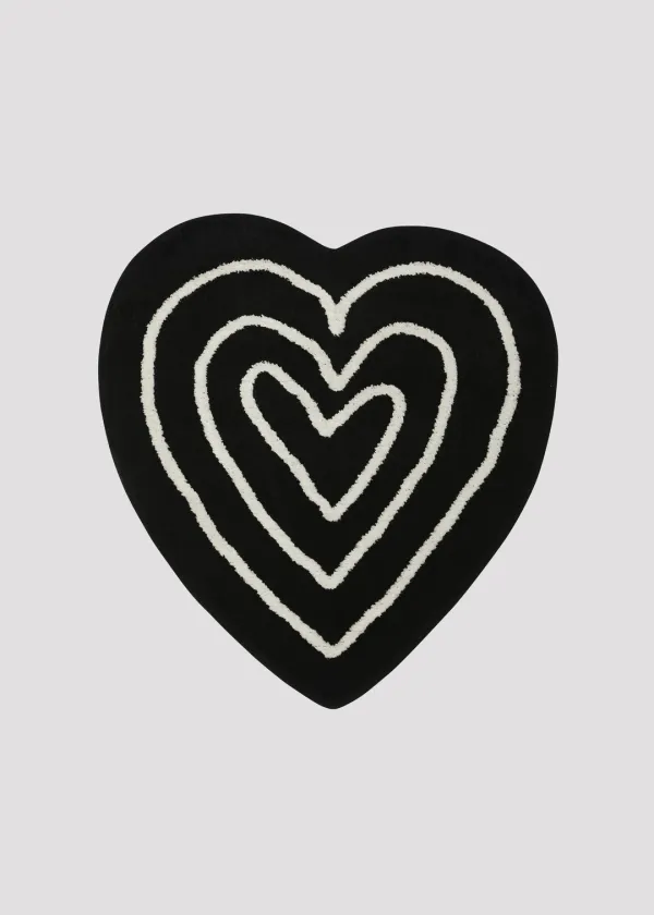RUG HEART LAYER BLACK