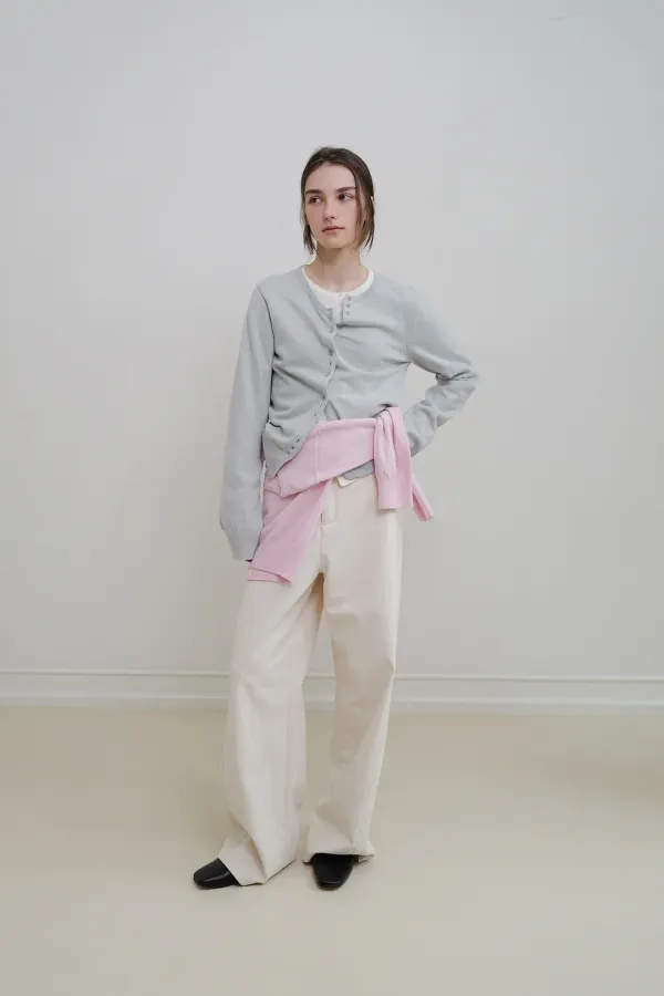 Mari round cardigan (light gray)