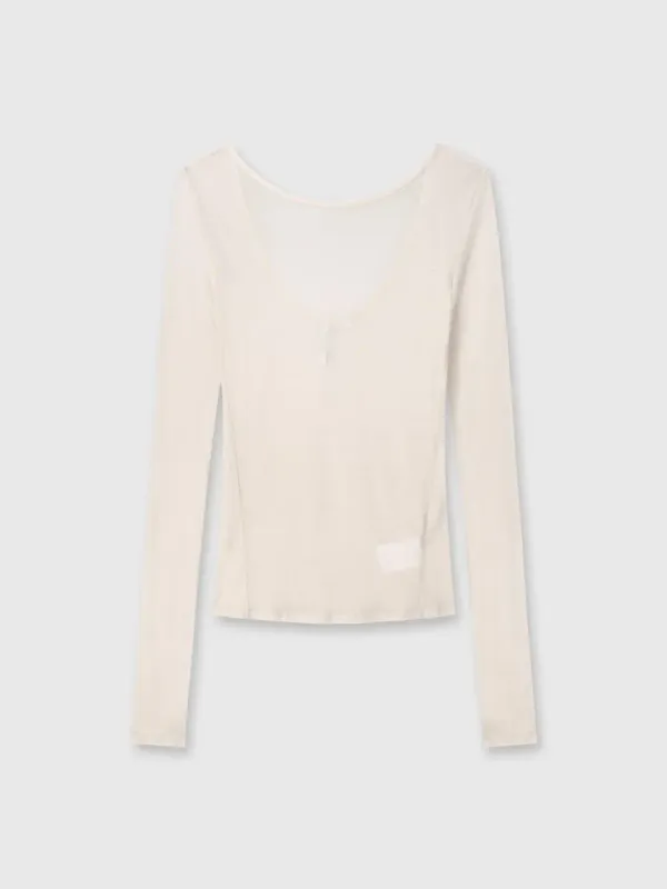 LOW BACK LONG SLEEVE T-SHIRT_ IVORY