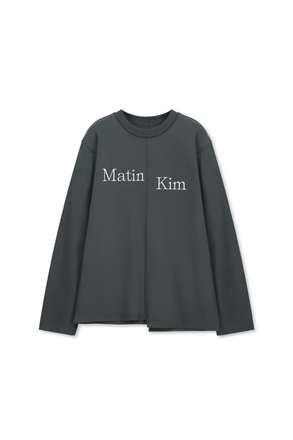 ASYMMETRIC LOGO TOP IN CHARCOAL