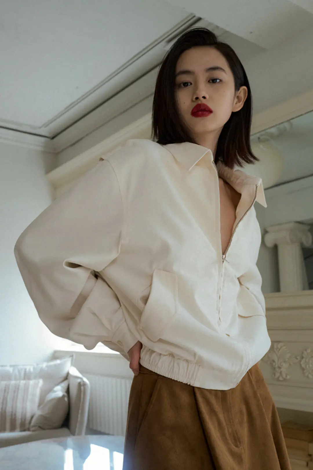 오버듀플레어 SOFT COTTON BLOUSON_ECRU 상품 이미지 2