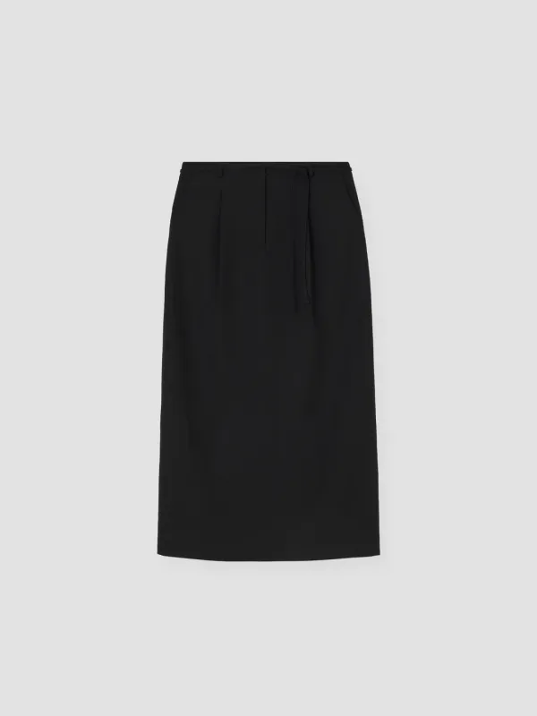HERRINGBONE STRAIGHT LONG SKIRT_BLACK_OE3C2MSK91BKA