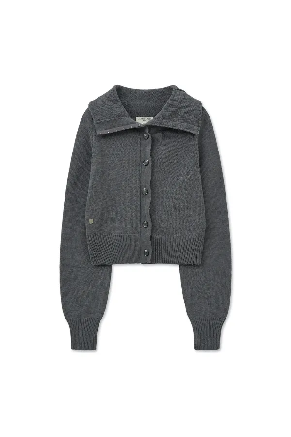 HOOK POINT TWO WAY CROSS CARDIGAN IN GREY