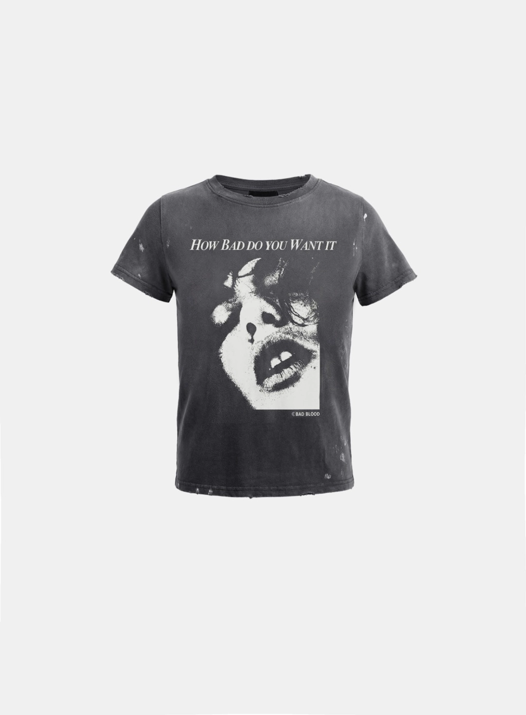 배드블러드 [w-tee26-143] Portrait of a Wild Thing Short Sleeve T-Shirt - Charcoal 상품 이미지 1