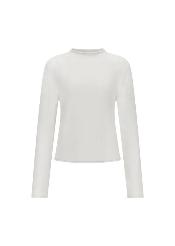 Cashmere Half Neck Knit Top, Ivory