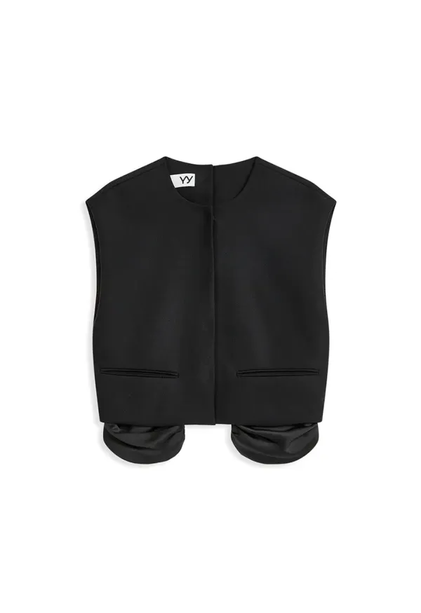 EXPOSED POCKET VEST, BLACK