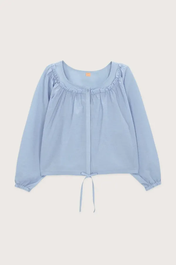Round Frill Blouse (Blue)