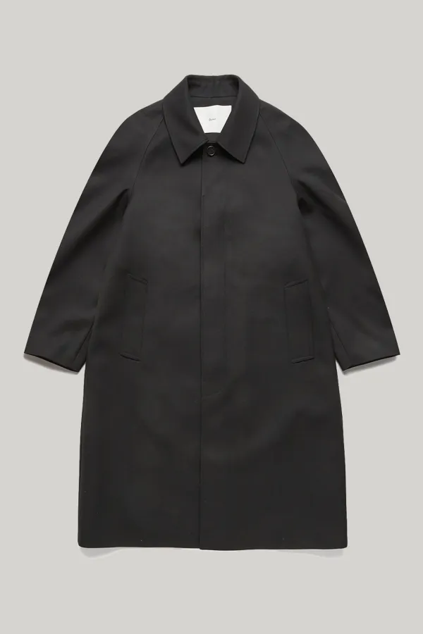 UNISEX VOLUME WOOL MAC COAT BLACK