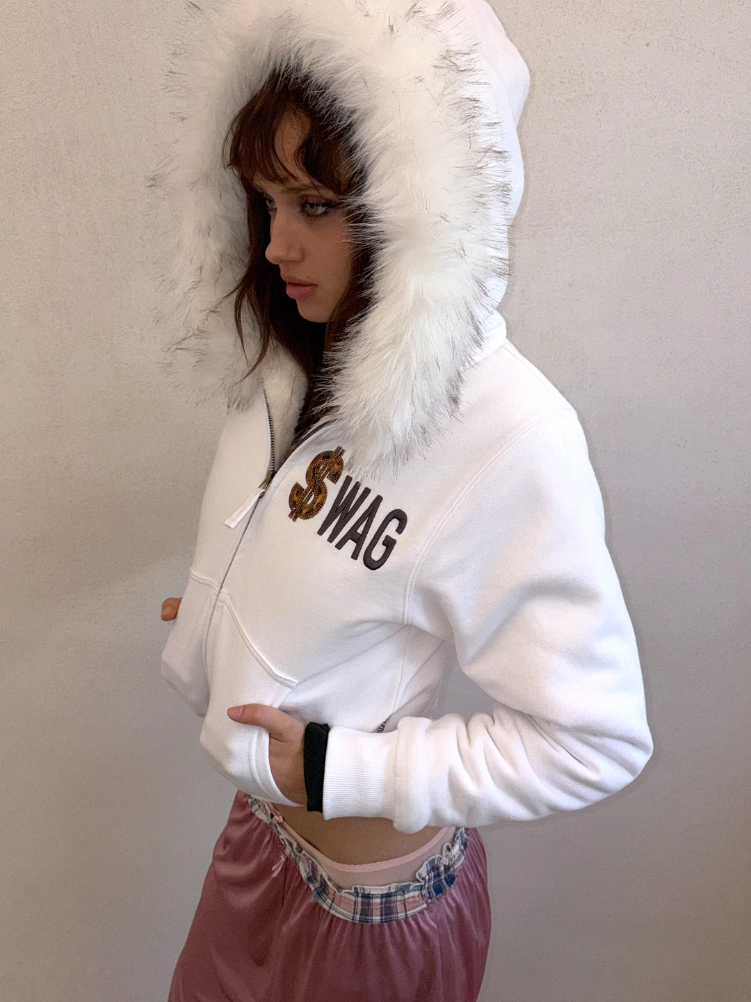 스컬프터 Swag Hooded Zip-Up Jacket White 상품 이미지 1