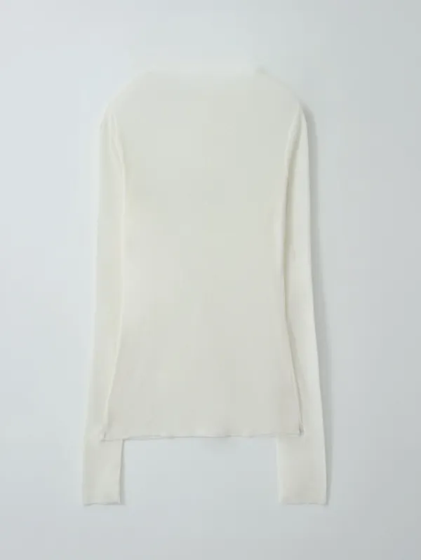 5th /Wool Mock Neck Long-Sleeve T-Shirt (ivory)