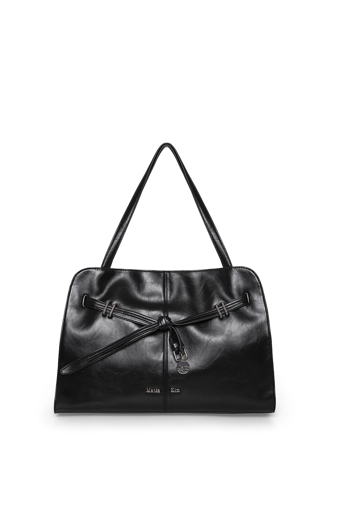 마뗑킴 DROP TAIL MELLOW BIG SHOULDER BAG IN BLACK 상품 이미지 1