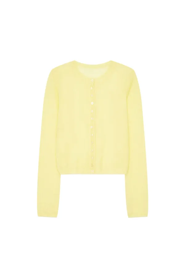 MOHAIR SLIM-FIT CARDIGAN (LEMON)