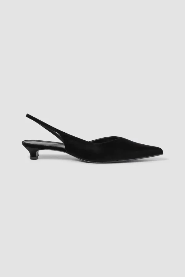 [EXCLUSIVE] OVERDUE KITTEN HEELED SLINGBACK_SHIMMER BLACK