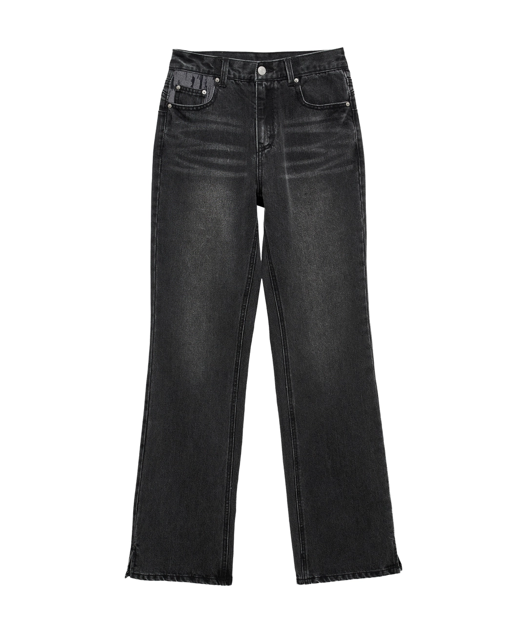비터셀즈 Katie Slit Straight Denim Pants-Black 상품 이미지 1