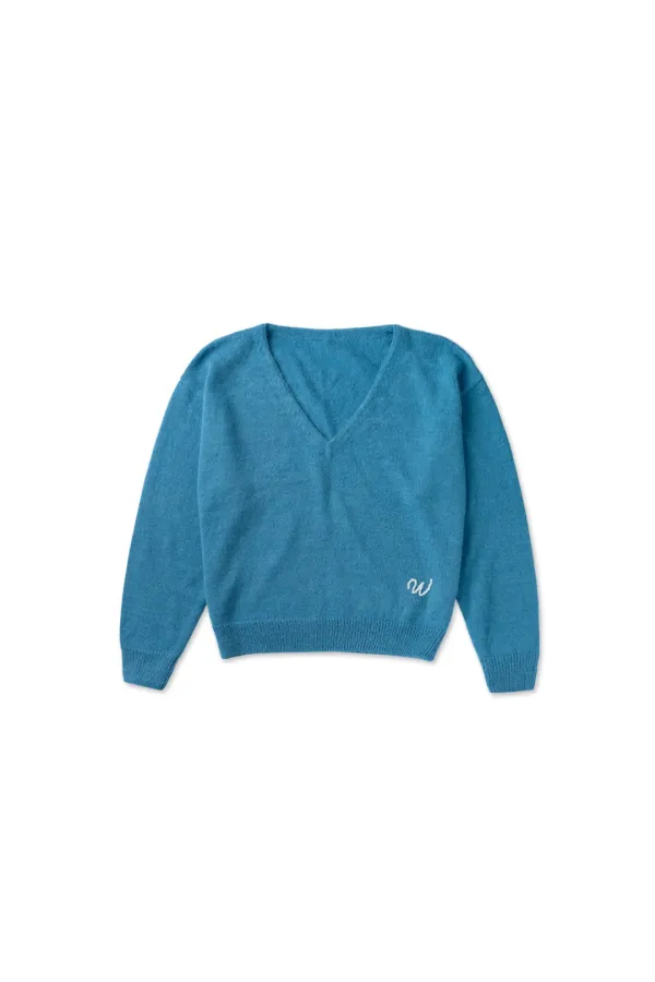 Moa v-neck knit_blue