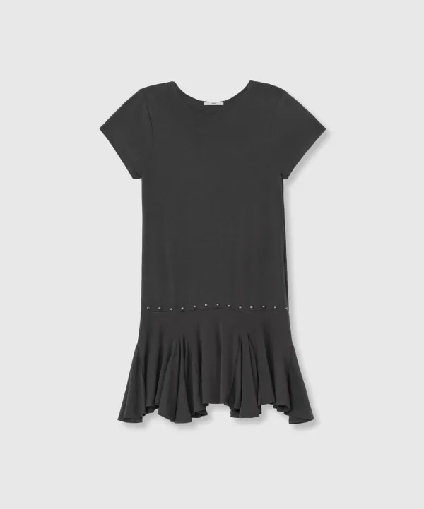 Wave line mini dress (Charcoal)