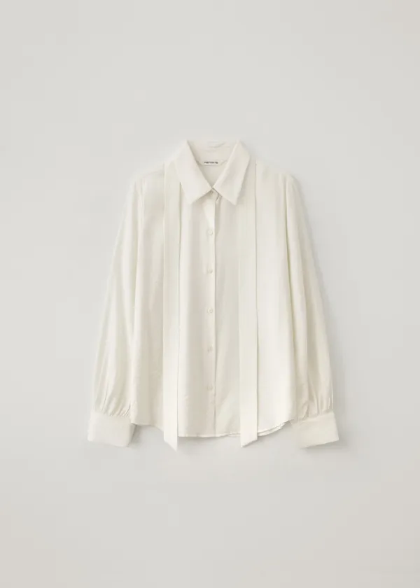 [2nd-reorder] Detachable tie blouse (ivory)