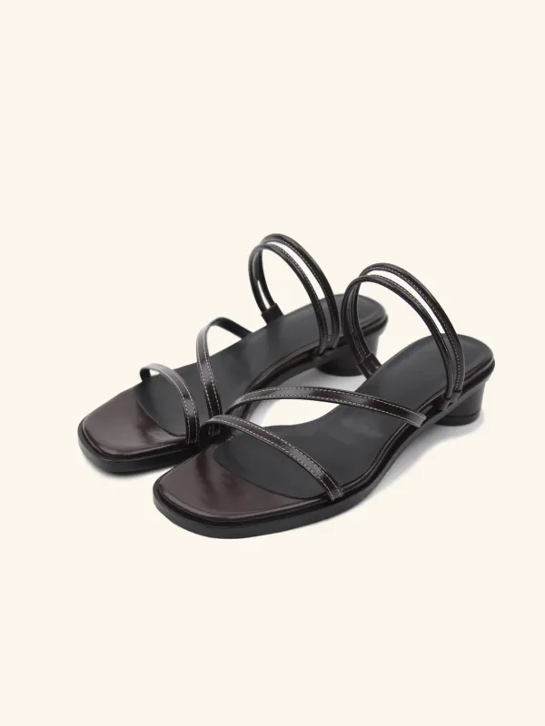 20-2WAY sandal (white stitch ver.) / 브라운