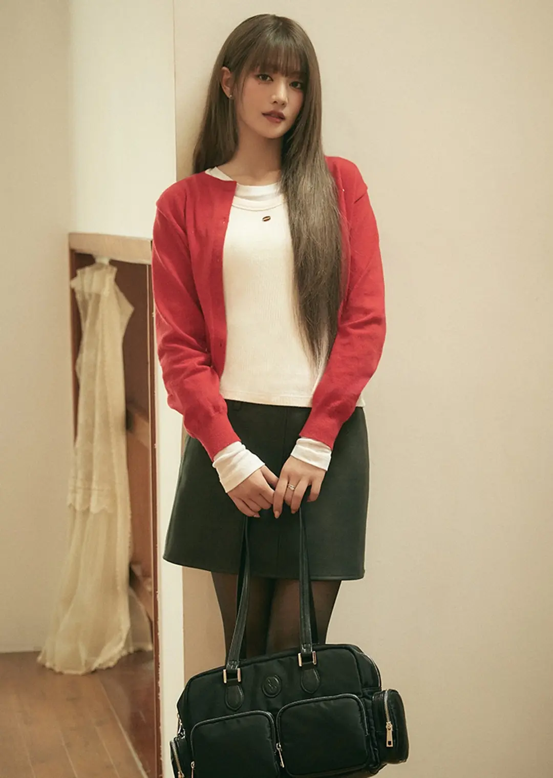 아노에틱 GOLD LOGO MINI SKIRT_BLACK 상품 이미지 2