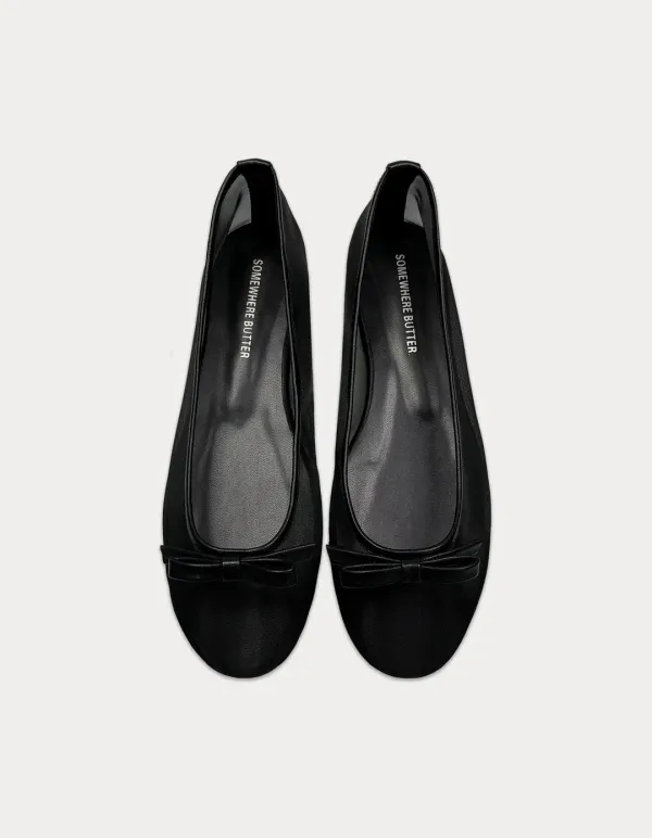 4th / Jane Mesh Ribbon Flat - Black