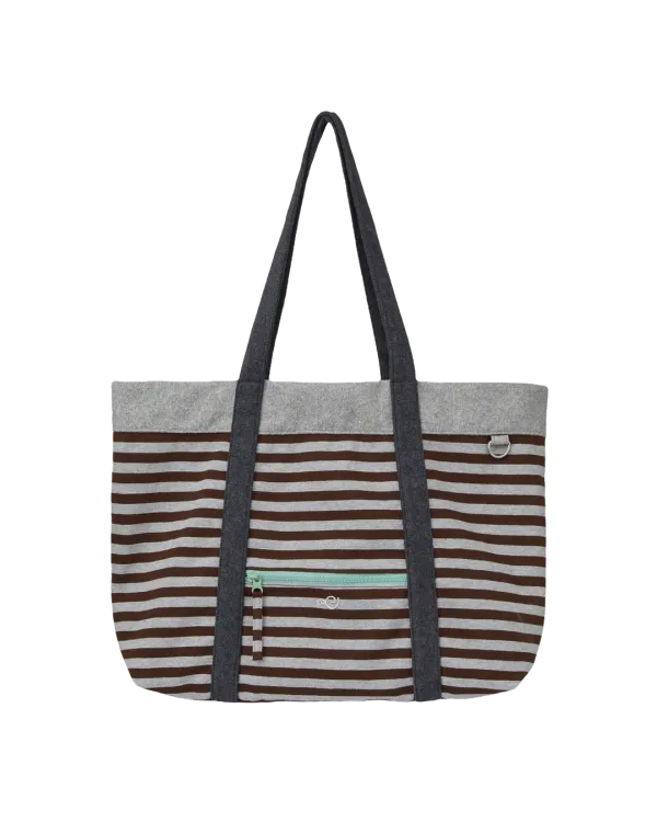 STRIPE BIG TOTE BAG [BROWN]