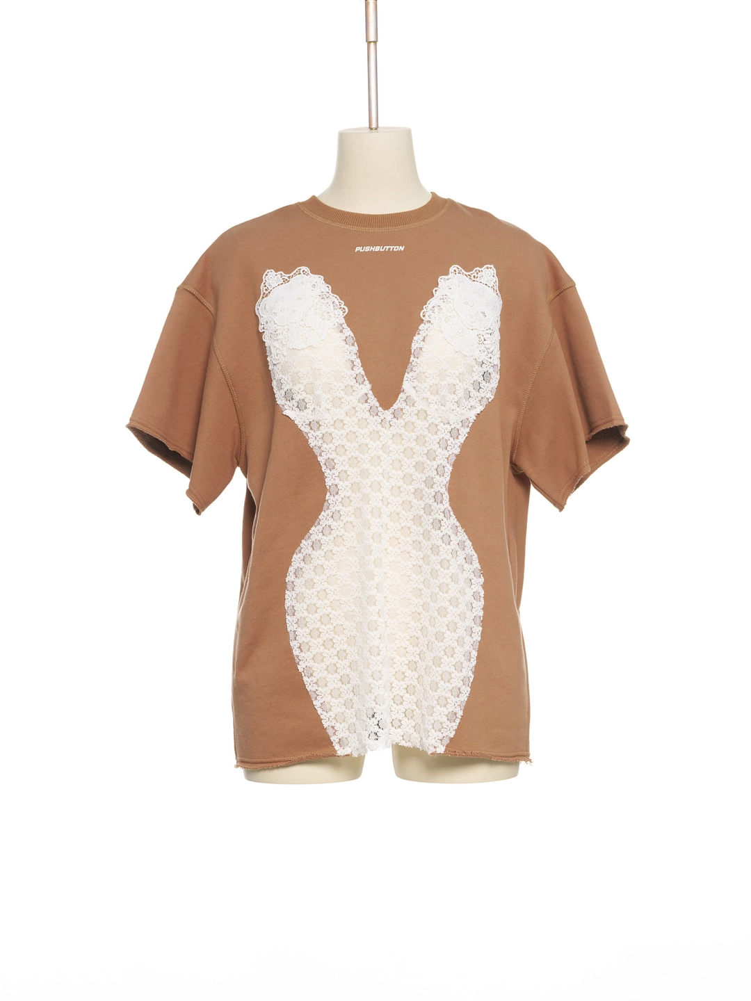 푸쉬버튼 PF25 BEIGE BUSTIER LAYERED TOP 상품 이미지 1