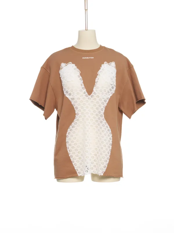 PF25 BEIGE BUSTIER LAYERED TOP
