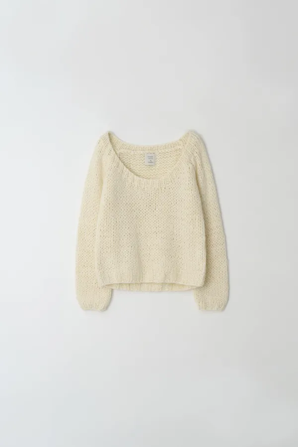 [2nd reorder] handmade scoop pullover (vanilla cream)