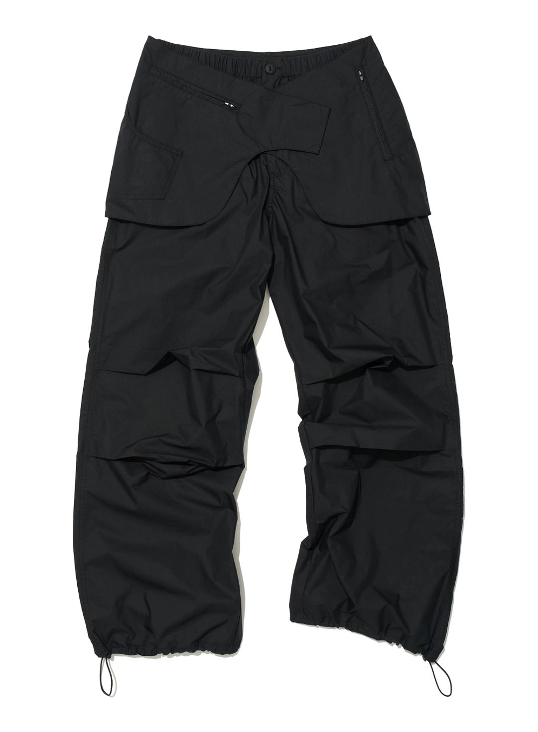 파르티멘토 [WOMEN] BELTED LAYERED PARACHUTE PANTS_BLACK 상품 이미지 1
