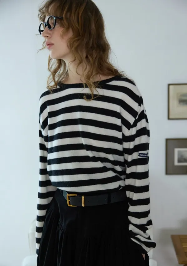 Convertible Stripe Knit Black/White