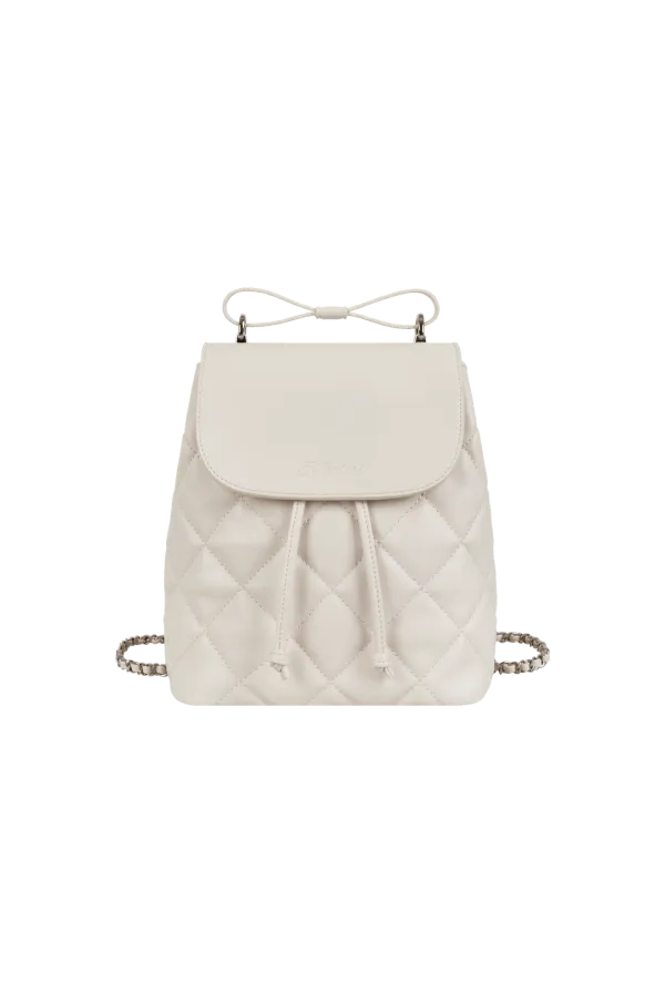 Bunny quilted ribbon bag, Milk Beige