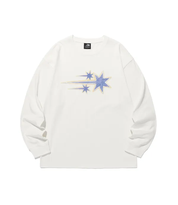 drawing 3star ls tee[white]