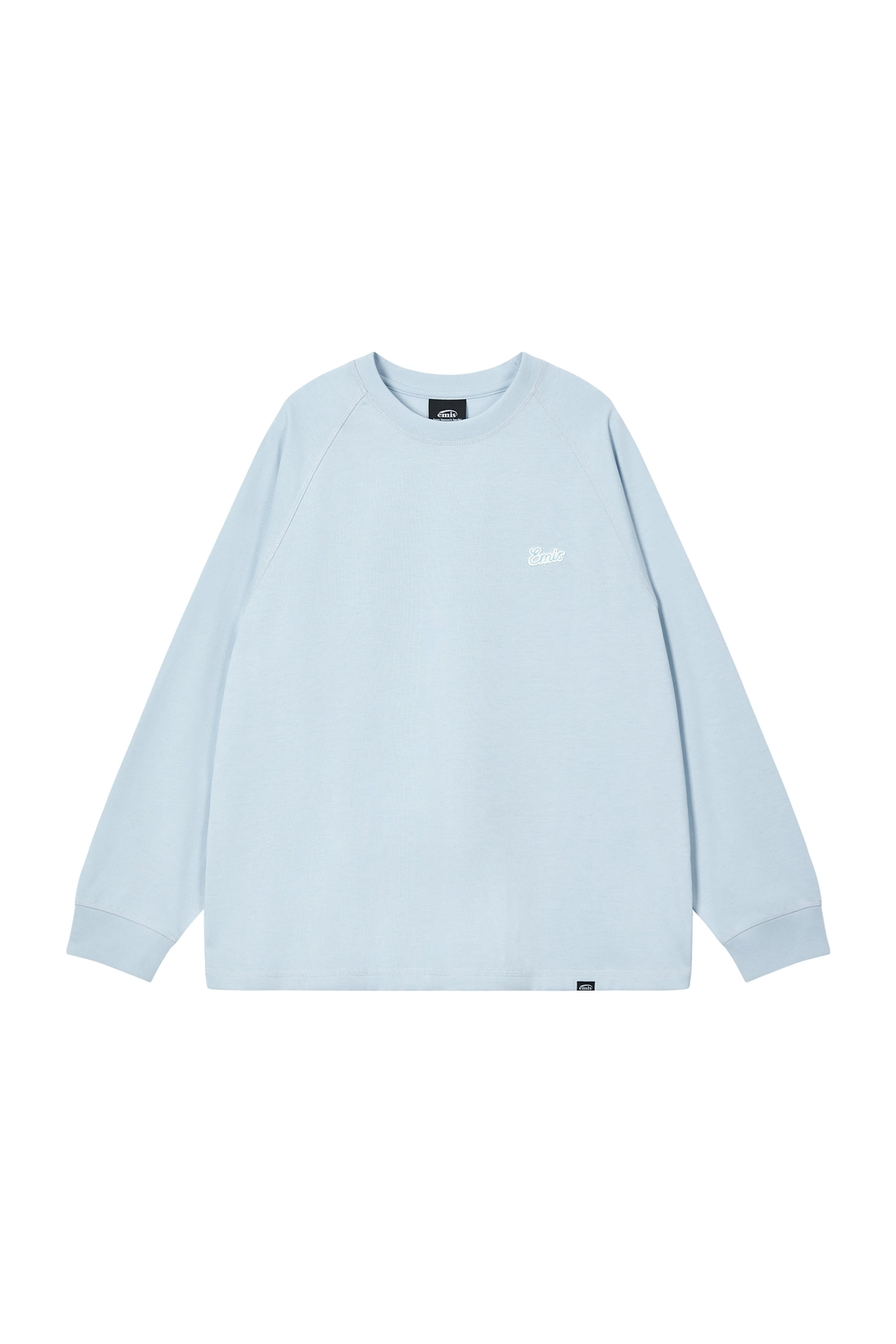 이미스 SMALL LINE PATCH RAGLAN LS T-SHIRT-ASH BLUE 상품 이미지 1