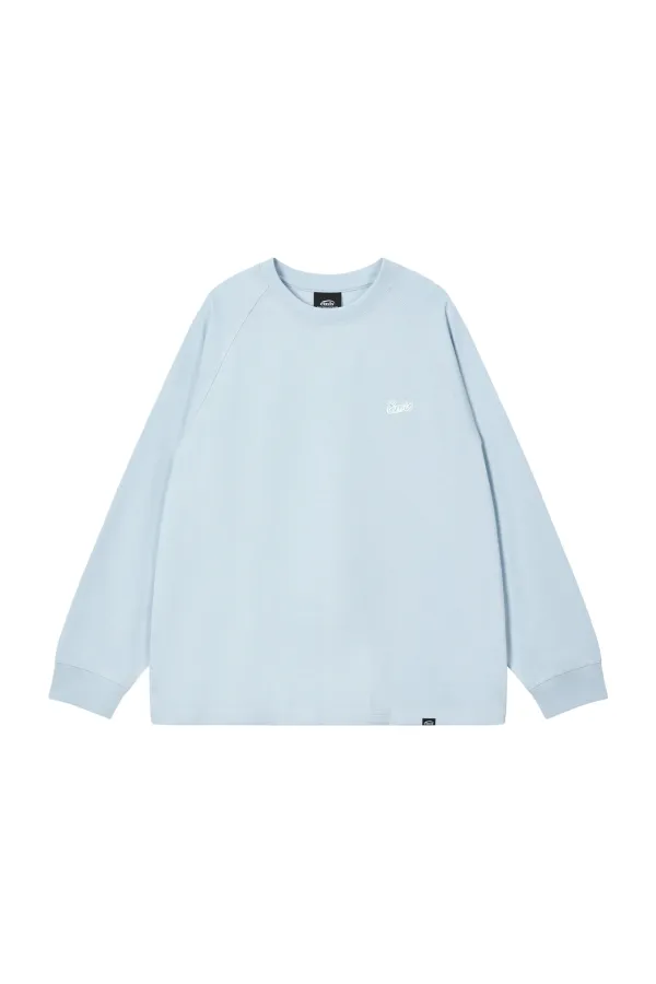 SMALL LINE PATCH RAGLAN LS T-SHIRT-ASH BLUE