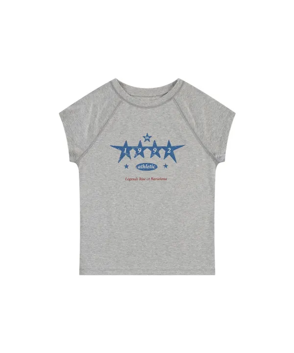 A3612 Vintage star 티셔츠_Melange gray