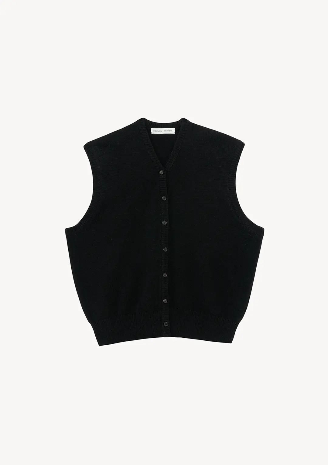Wool Vasto Knit Vest in Black