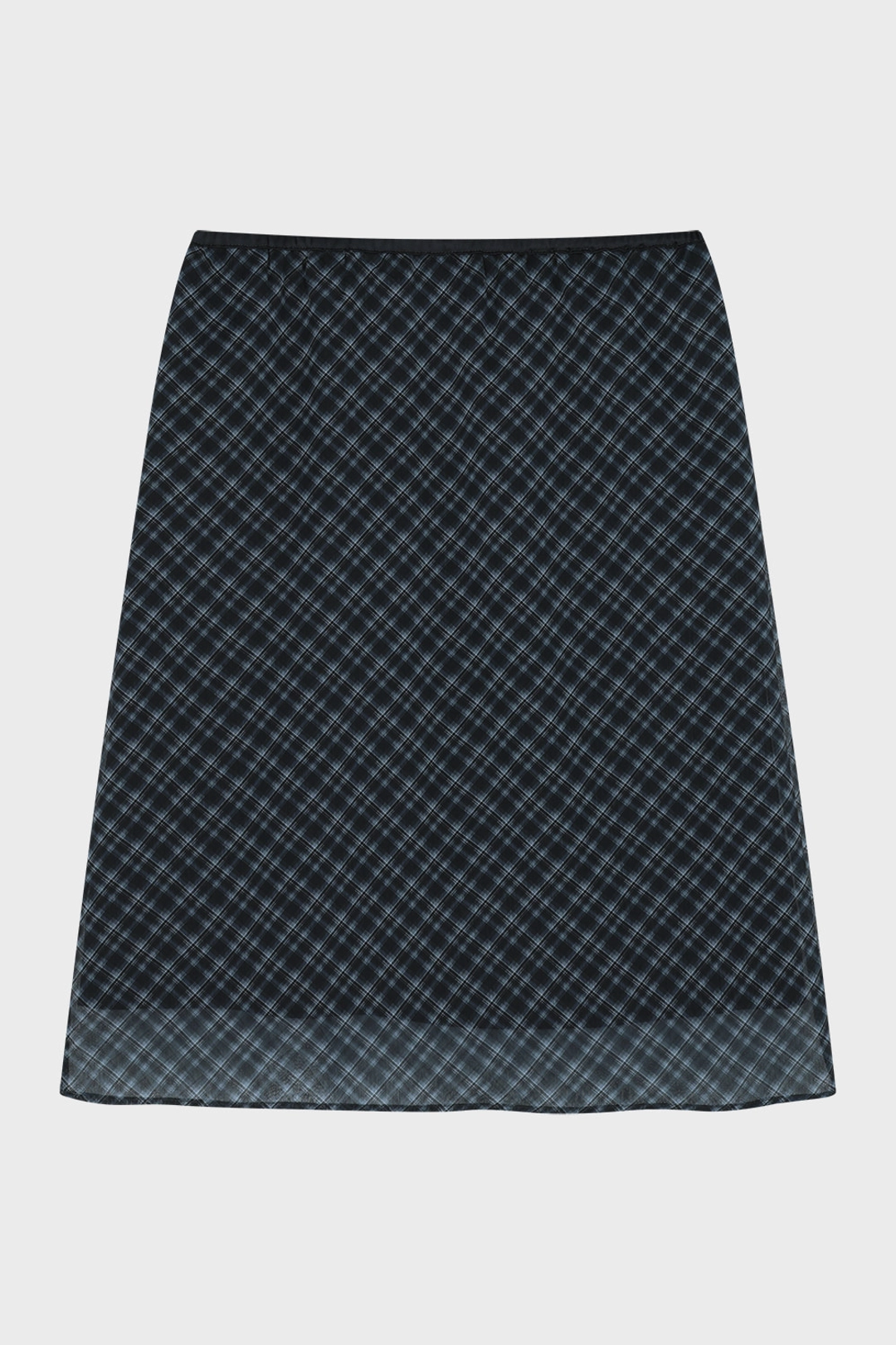 애프터아워즈 CHIFFON MIDI SKIRT (BLACK-CHECK) 상품 이미지 1