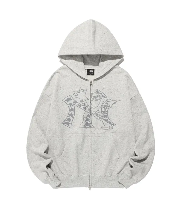 chaos girl hoodie zipup[grey]