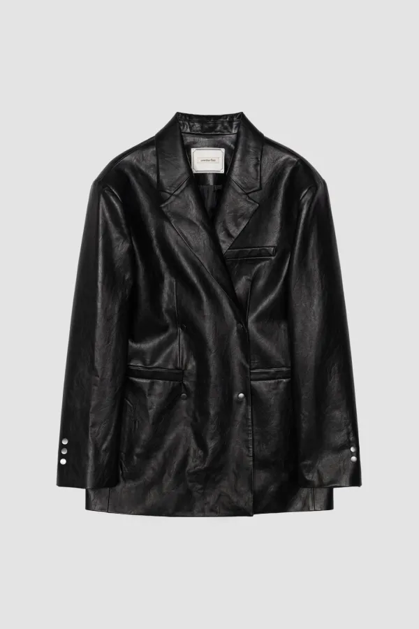 SNAP TWO-WAY OVERSIZED LEATHER JACKET_BLACK