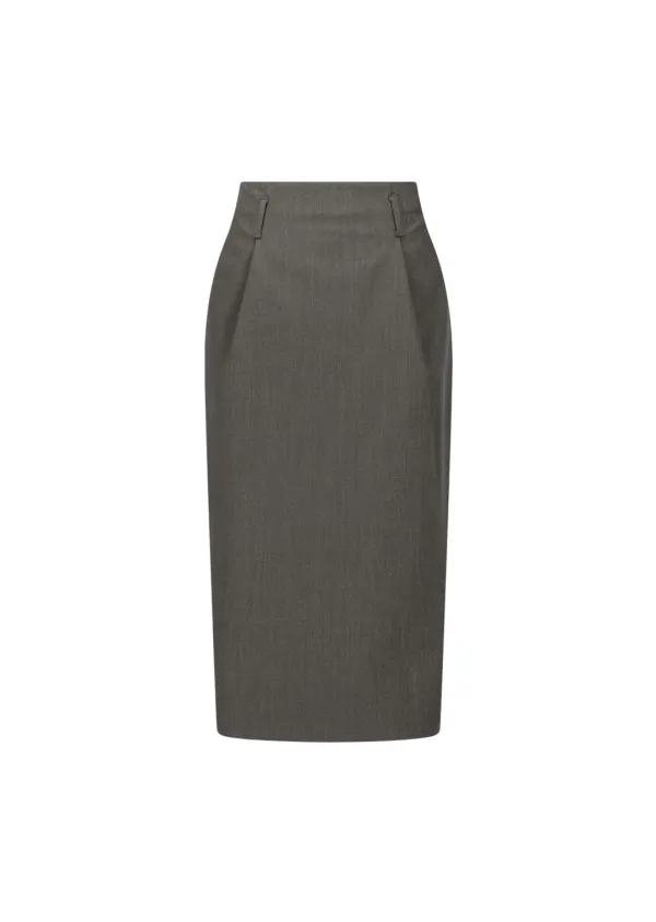 Wool pencil skirt, Brown