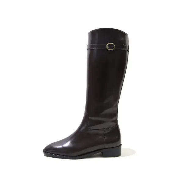 Saddle long boots / 브라운