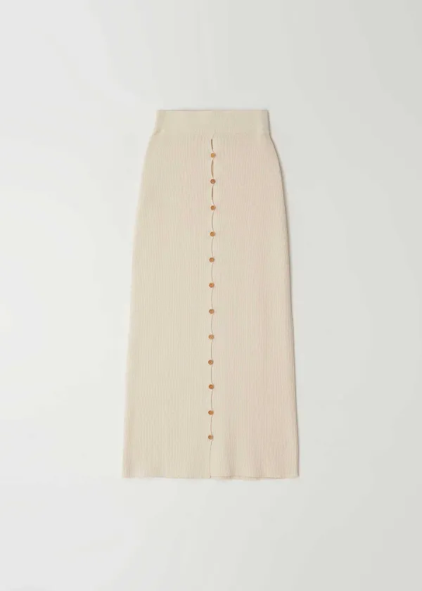 Button Knit Skirt(Cream)