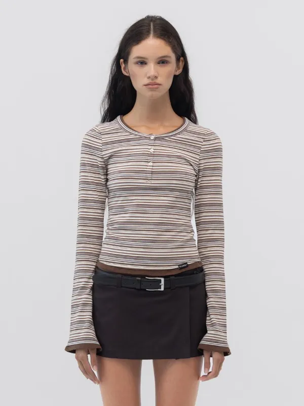 ROAN LAYERED LONG SLEEVE (BROWN STRIPE)