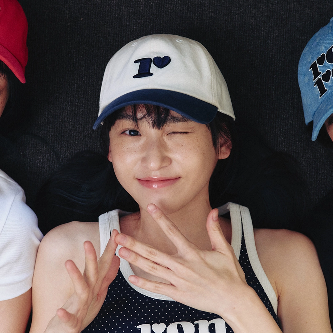 론론 R BALL CAP CREAM NAVY 상품 이미지 2
