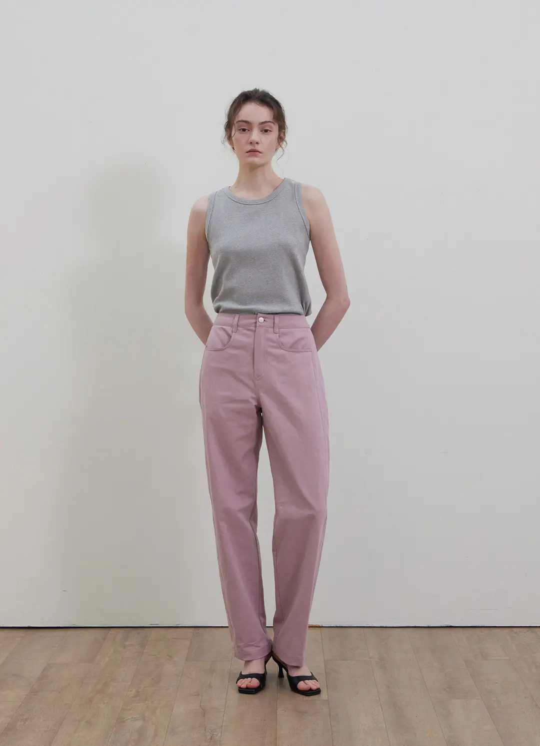 스텝어라운드 Pigment washing panel pants_PINK 상품 이미지 2